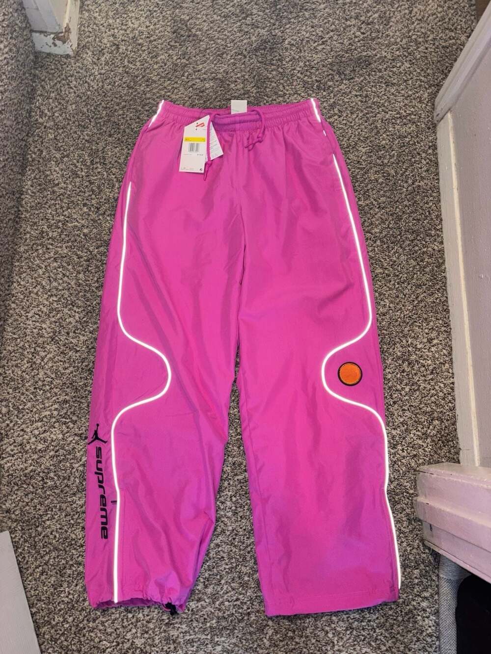 Supreme x Jordan Track Pants Pink Size Small, NEW wt